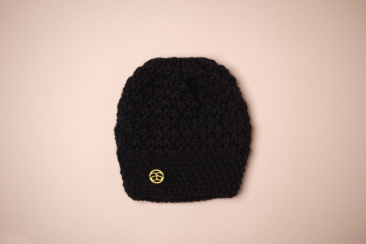 Beanie Wollstrickmütze ZERMATT schwarz